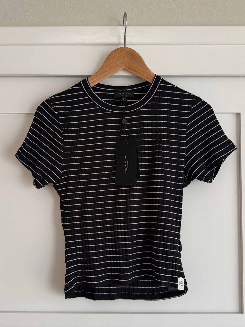 Rag & Bone Luca Striped Ribbed Baby Tee